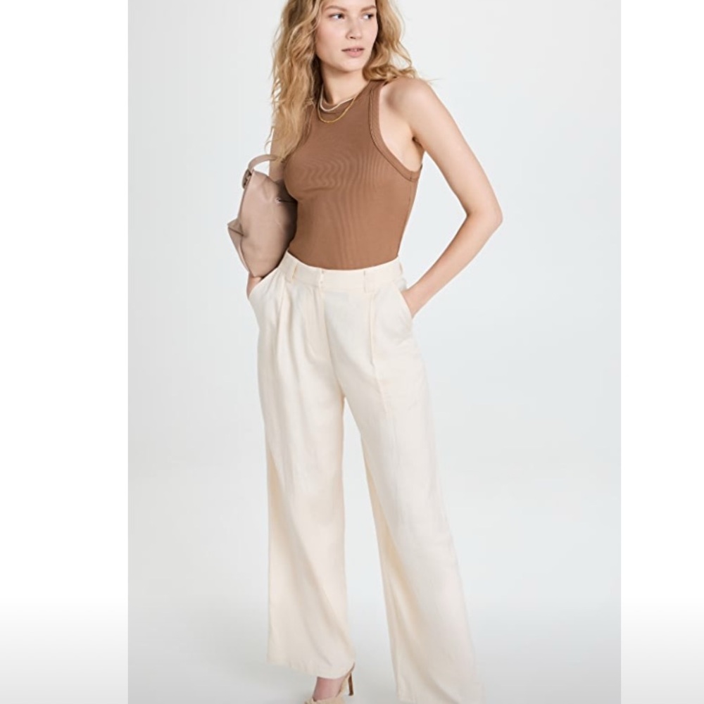 Anine Bing Brown Ribbed Tank Bodysuit